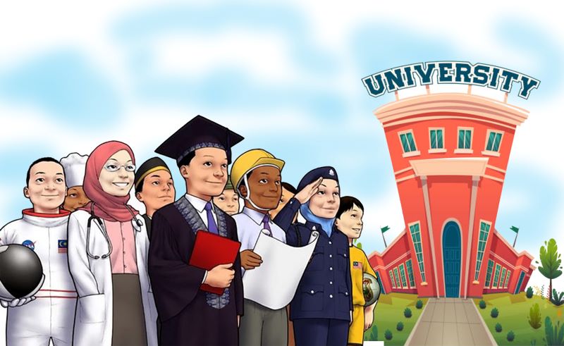 Ilustrasi tips memilih kampus perguruan tinggi dan jurusan yang sesuai dengan minat dan bakat.
