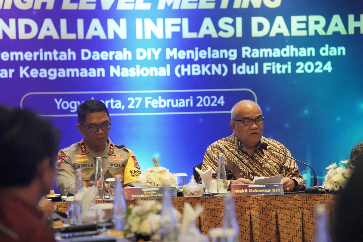 MANTAP: Wakil Gubernur DIY KGPAA Paku Alam X dalam acara High Level Meeting Tim Pengendalian Inflasi Daerah DIY di Hotel Royal Ambarrukmo pada Selasa (27/2).
