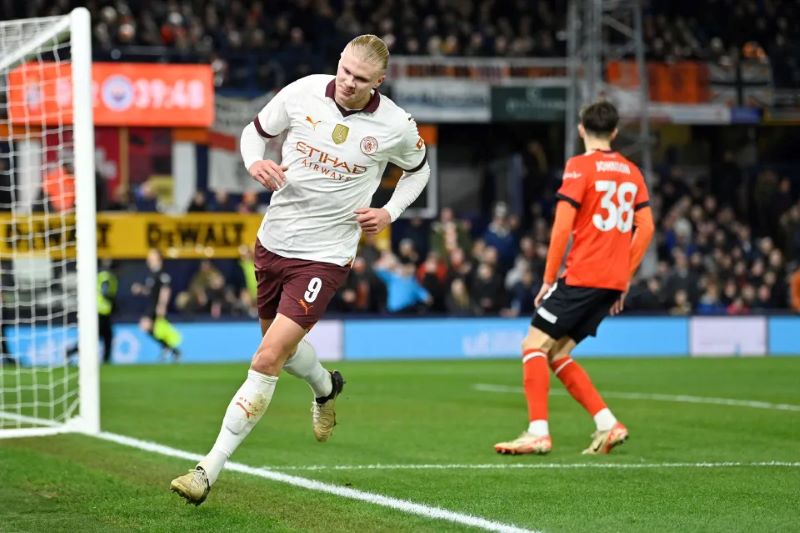 BUAS: Erling Haaland Catat Sejarah di FA Cup dengan cetak 5 gol ke gawang Luton (AFP)