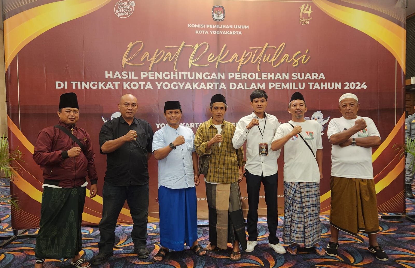 Jajaran pengurus DPC PKB Kota Jogja usai rapat rekapitulasi suara KPU Kota Jogja