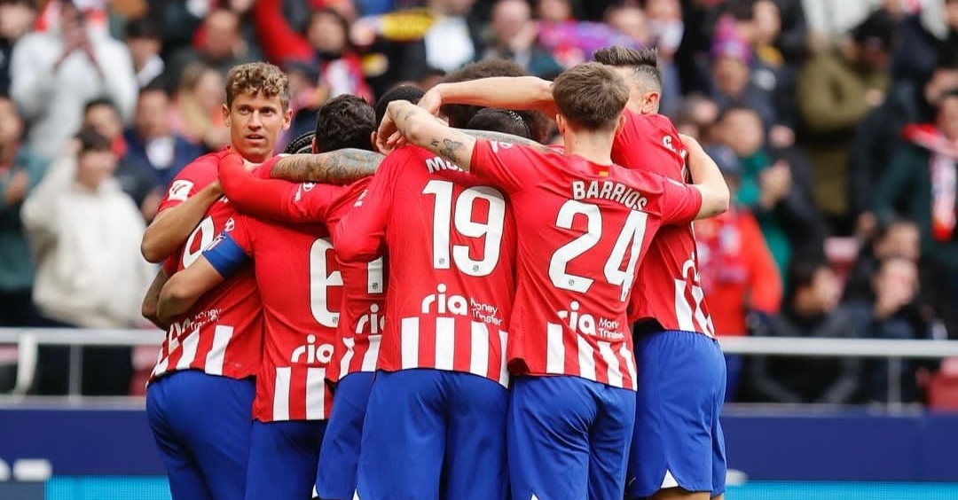 Selebrasi pwmain Atletico Madrid usai Alvaro Morata cetak gol ke gawang Real Betis (ig atleticodemadrid)