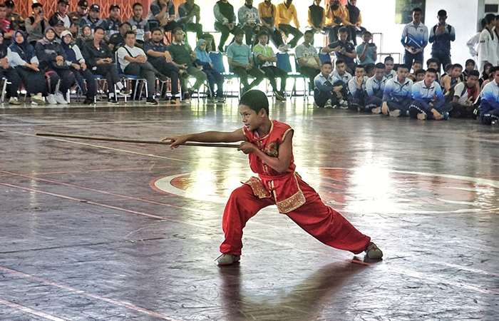 SIAP BERLAGA: Pembukaan Pekan Olahraga Pelajar Daerah (Popda) Kabupaten Magelang 2024 di GOR SMA Taruna Nusantara Magelang, (4/3).Prokompim Setda Kabupaten Magelang