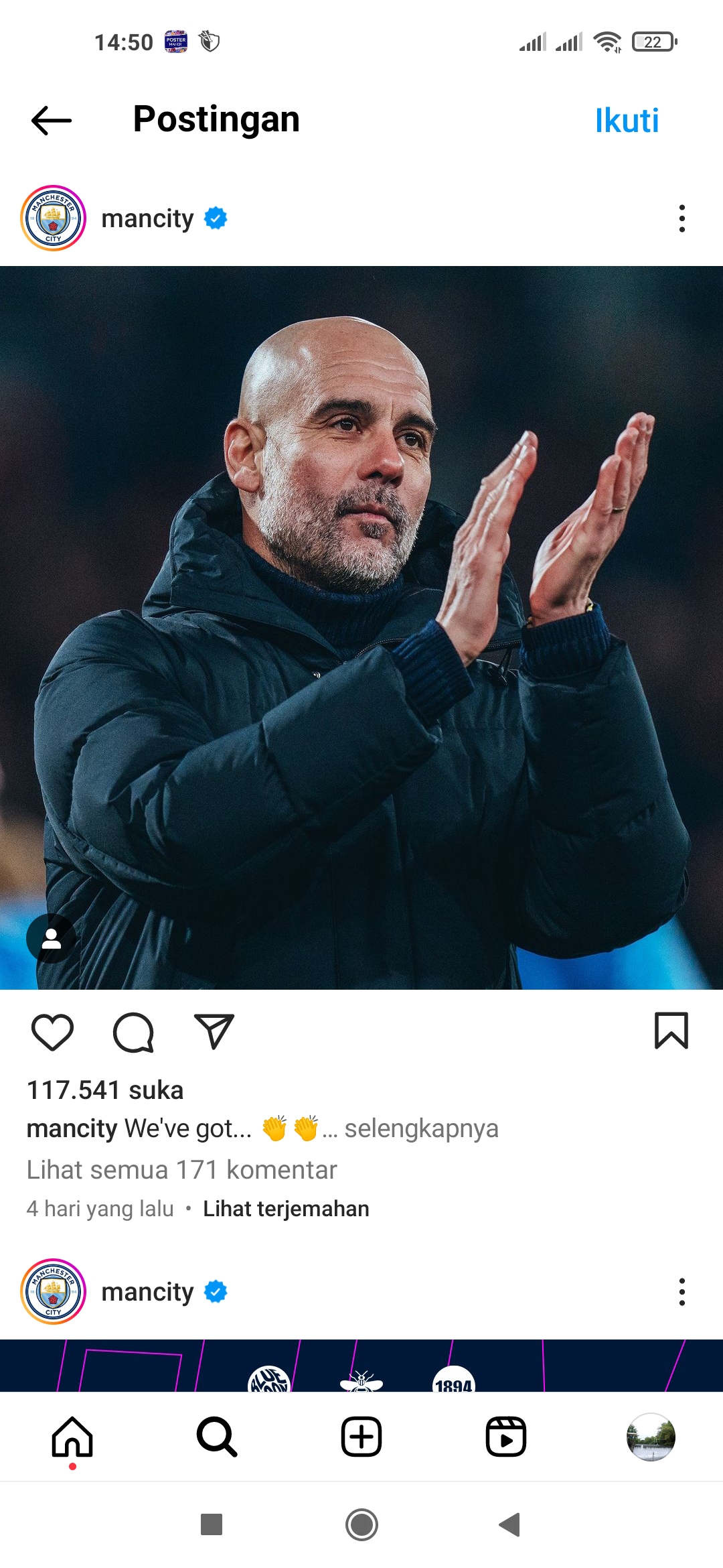 MENANG: Pep Guardiola mewajibkan kemenangan atas Crystal Palace untuk menjaga asa merebut gelar Liga Inggris
