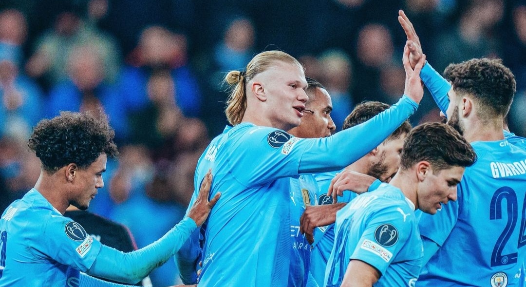 Selebrasi pemain Manchester City usai cetak gol ke gawang FC Copenhagen (ig mancity)