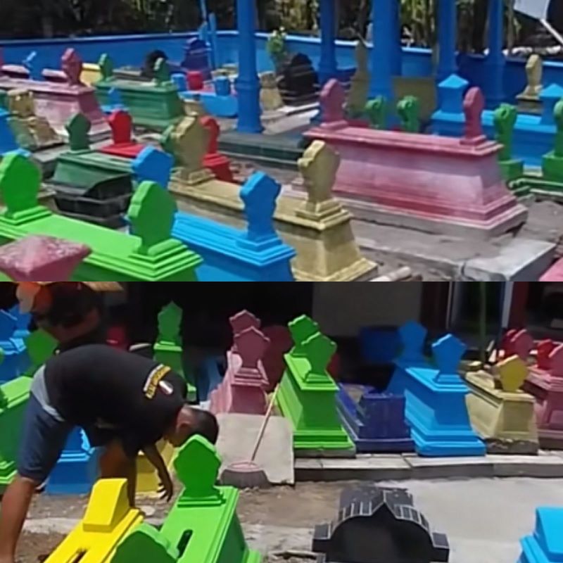 Hilangkan Kesan Suram: Pemandangan pemakaman di Bakungan, Karangdowo, Klaten.