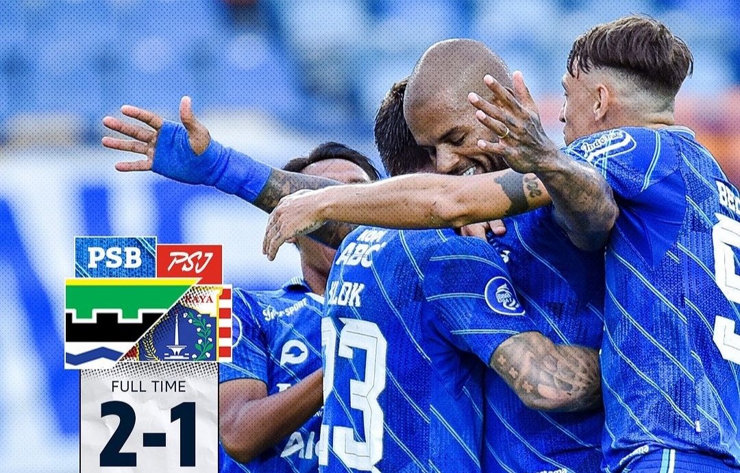 Selebrasi penggawa Persib Bandung usai David da Silva cetak gol ke gawang Persija (ig persibl
