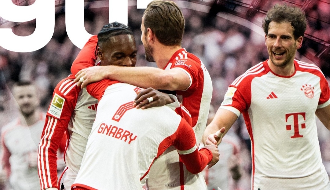 Selebrasi penggawa Bayern Munich usai pesta gol ke gawang Mainz (ig fcbayern)