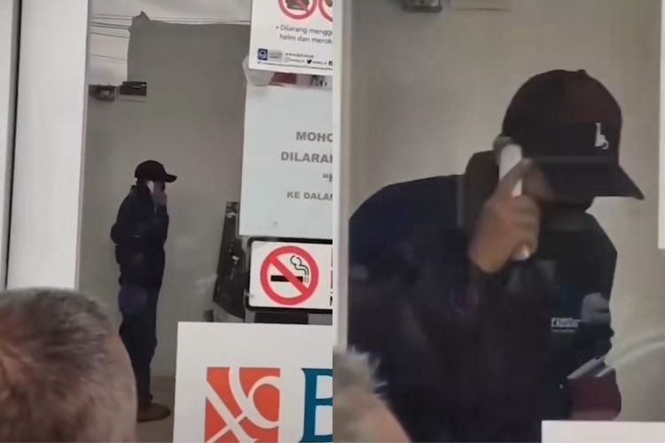 Pelaku Ganjal ATM Terjebak! Warga Bekasi Utara Gandeng Keadilan, Pria Ini Kini Dikepung di Dalam ATM! (Tangkapan Layar IG/@ndorobei.official)