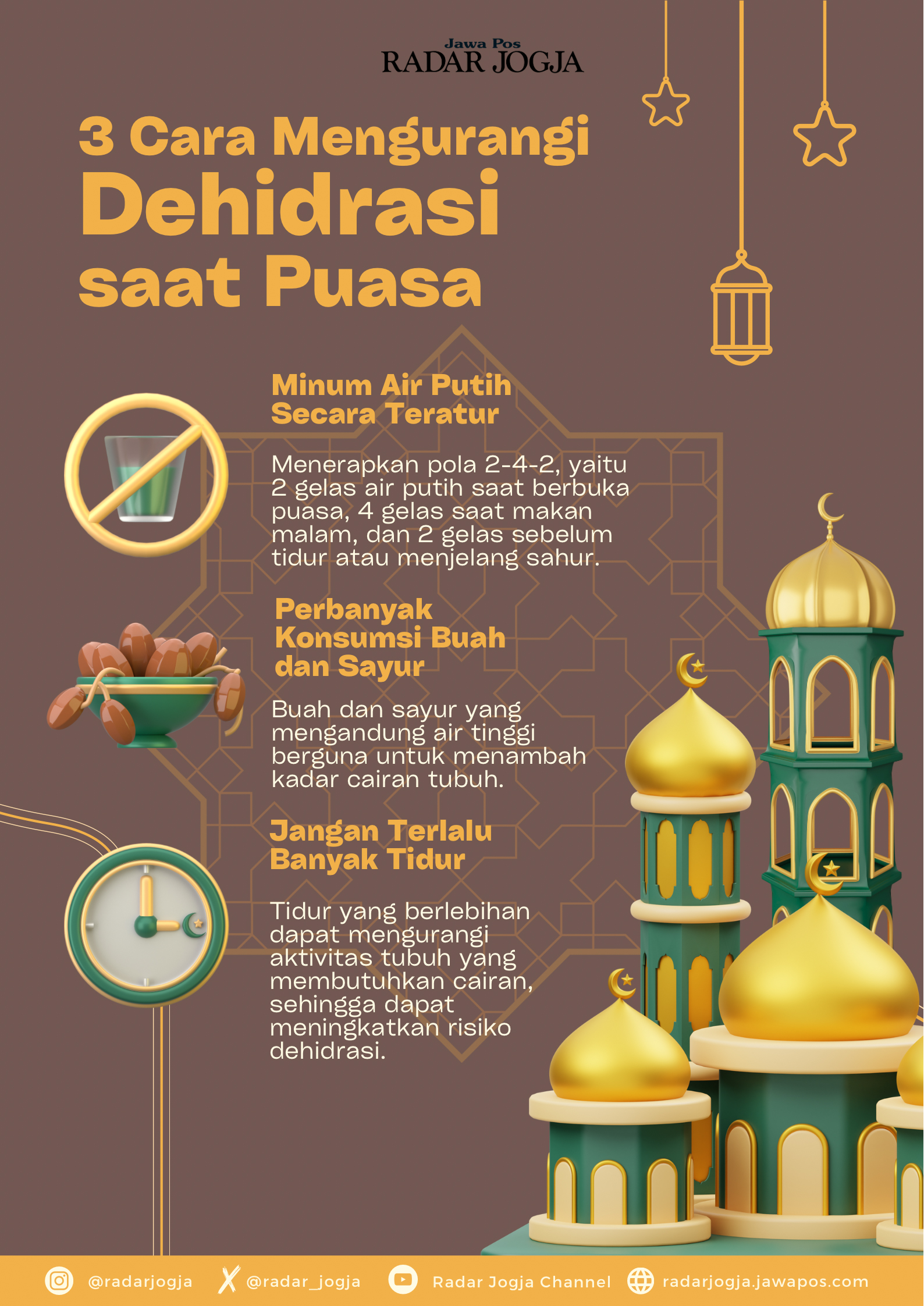 3 Cara Mengurangi Dehidrasi saat Puasa