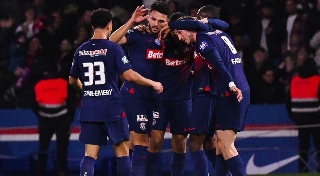 Selebrasi pemain Paris Saint Germain usai Kylian Mbappe cetak gol pembuka di Parc des Princes (ig psg)