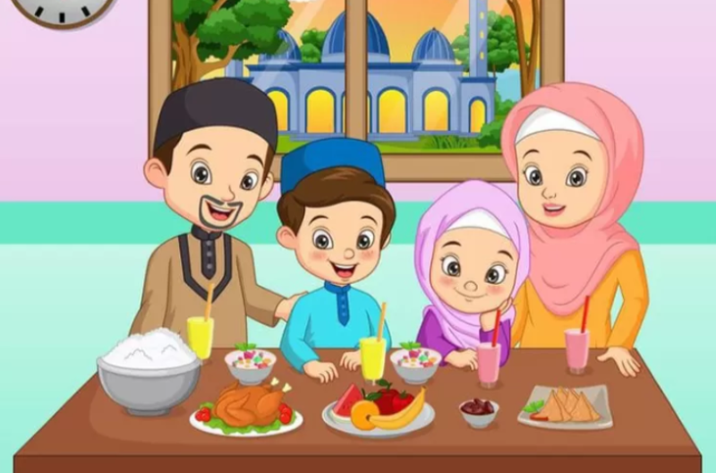 Ilustrasi buka bersama keluarga.