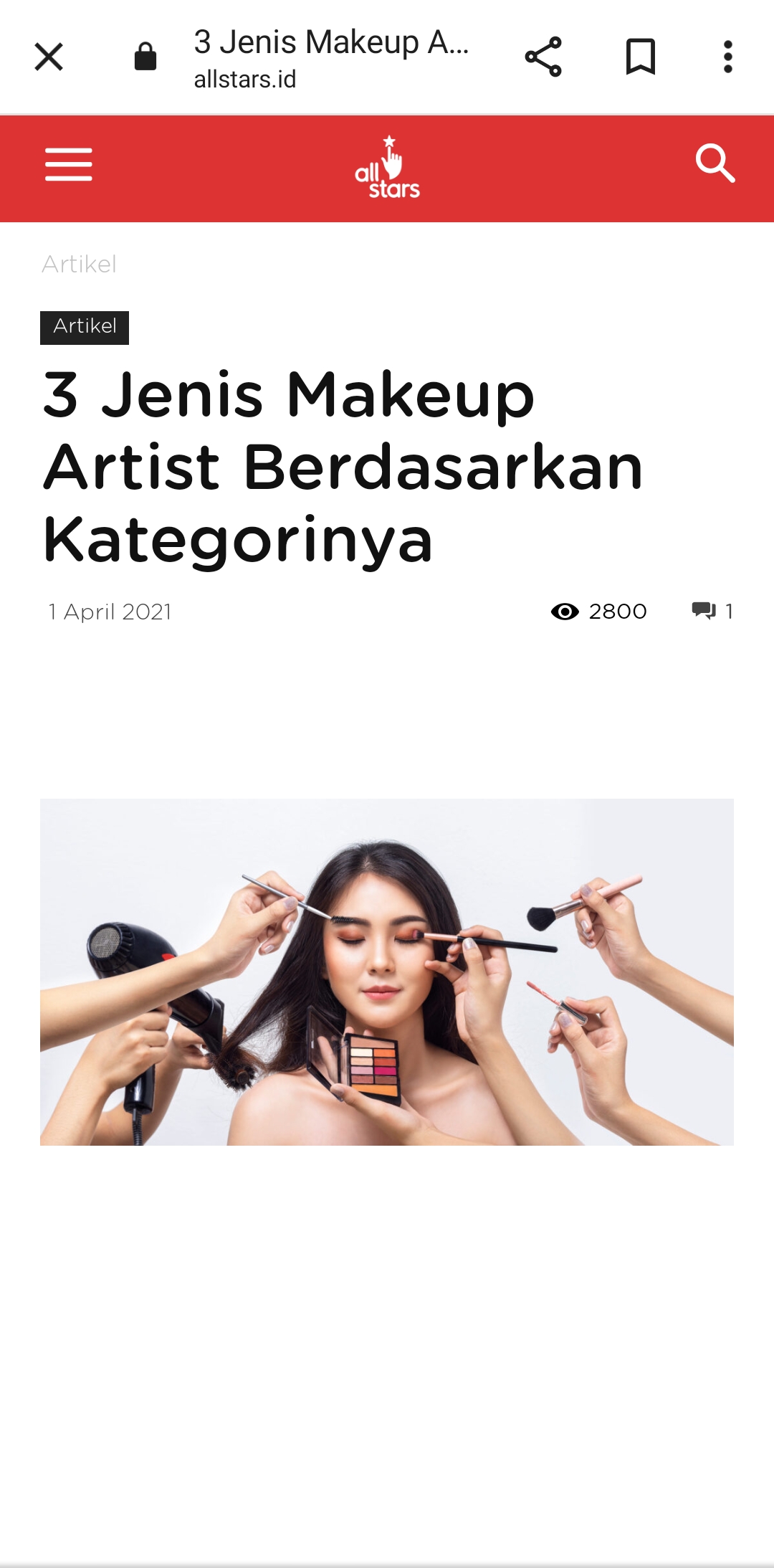 Ilustrasi makeup. Perlunya setting spray agar makeup tahan seharian.