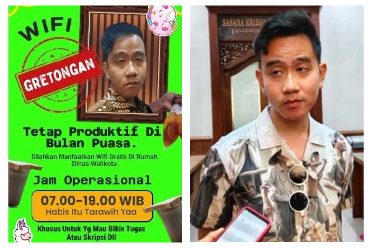 Kocak! Wali Kota Solo Gibran Rakabuming Bikin Gempar dengan Desain Poster WiFi Gretongan Bikin Netizen Terbahak-Bahak! (Kolase Tangkapan Layar IG/@gibran_rakabuming