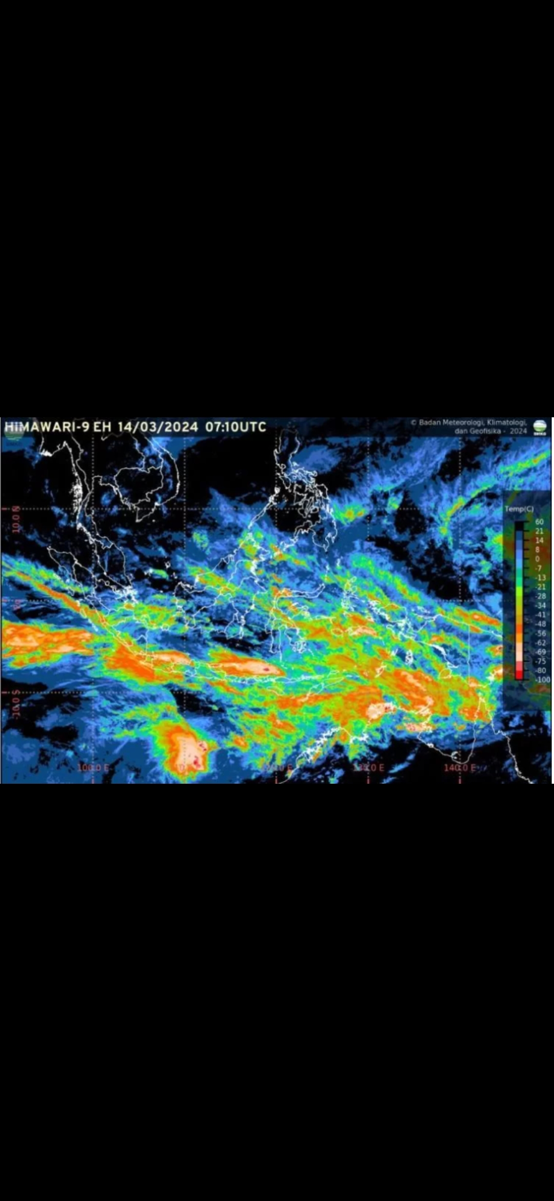 AKURAT:Citra satelit yang menunjukkan kondisi cuaca di Indonesia.