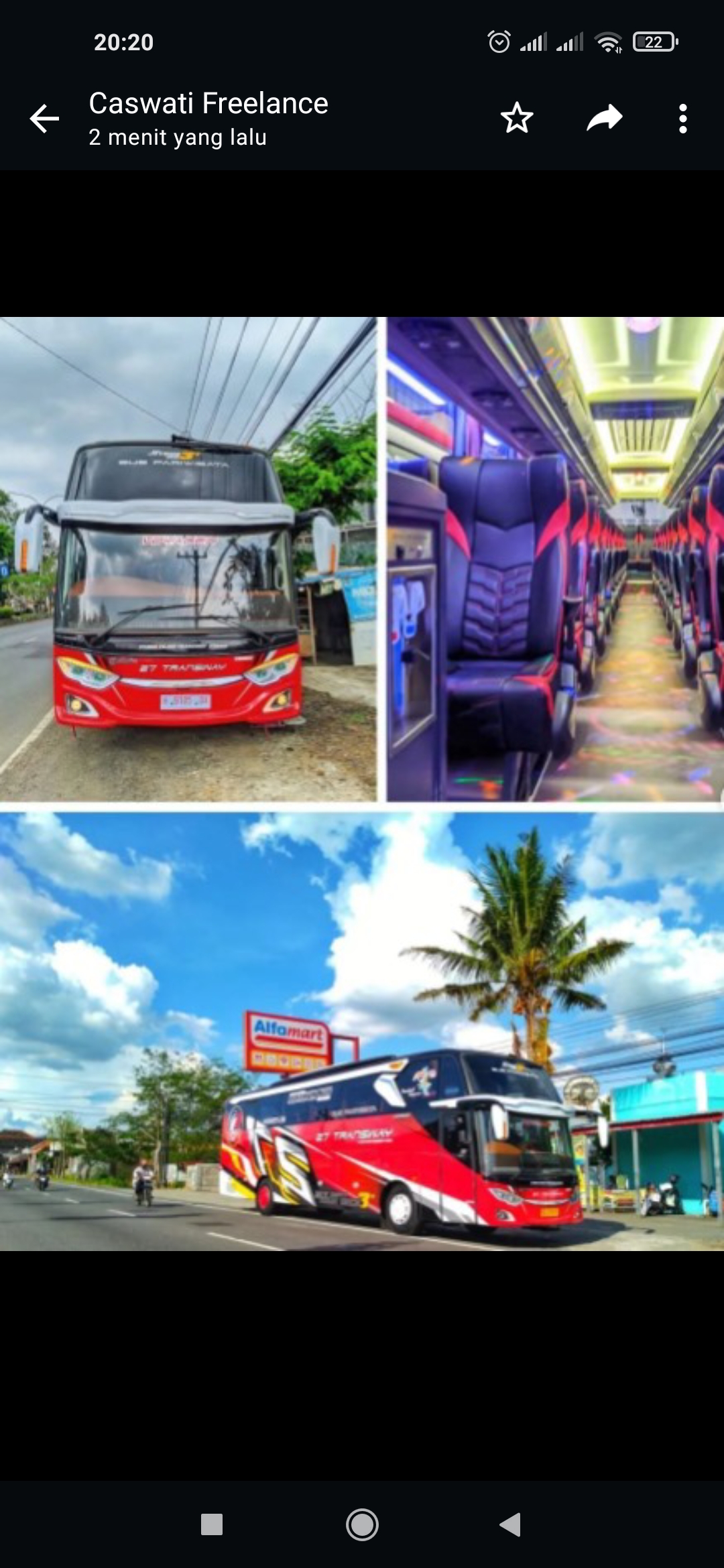 NYAMAN: Bus sleeper yang memberikan kenyamanan kepada penumpang. (Tangkapan layar IG @27transway)