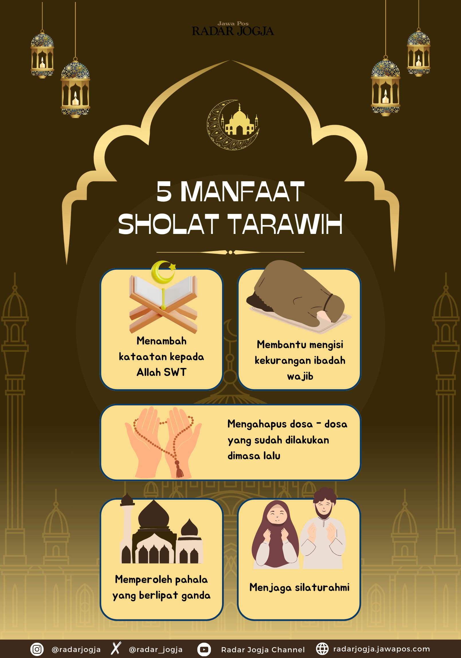 5 Manfaat sholat tarawih
