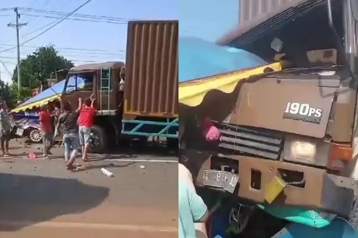 Kecelakaan antara odong-odong dengan truk di Batang Jawa Tengah