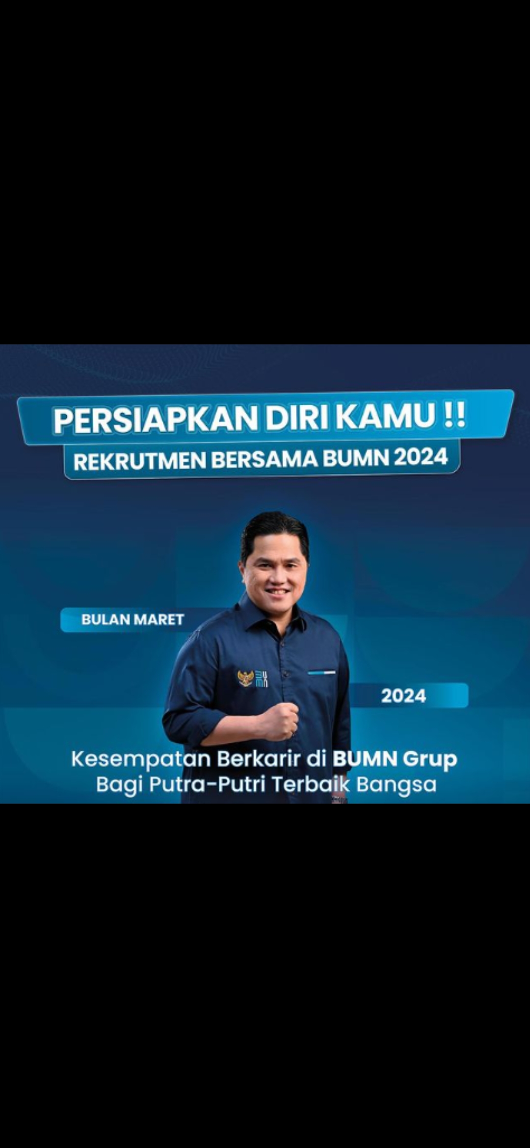 FORMASI: Kementerian BUMN membuka rekruitmen. (Tangkapan layar akun resmi Kementerian BUMN @kementerianbumn)