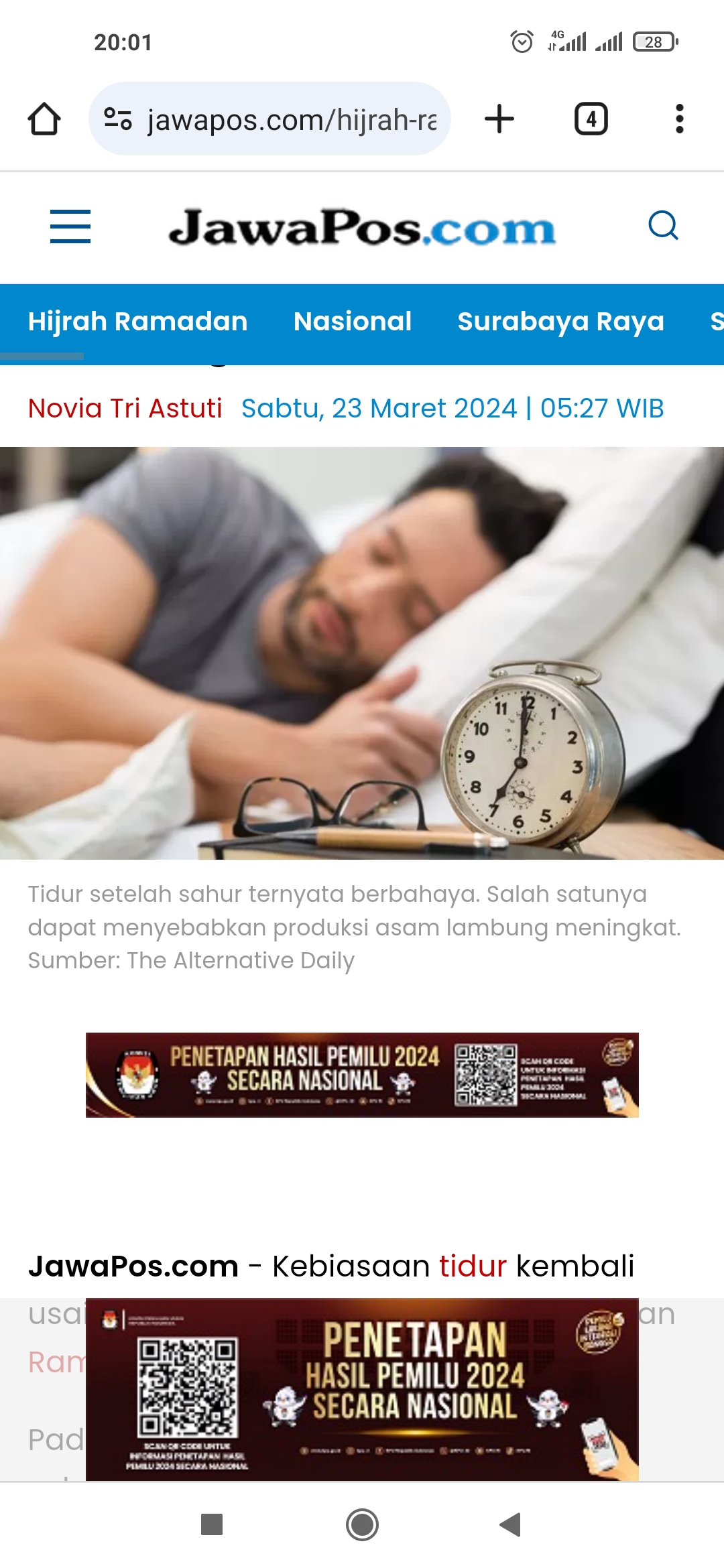 Ilustrasi tidur berkualitas. (The Alternative Daily)