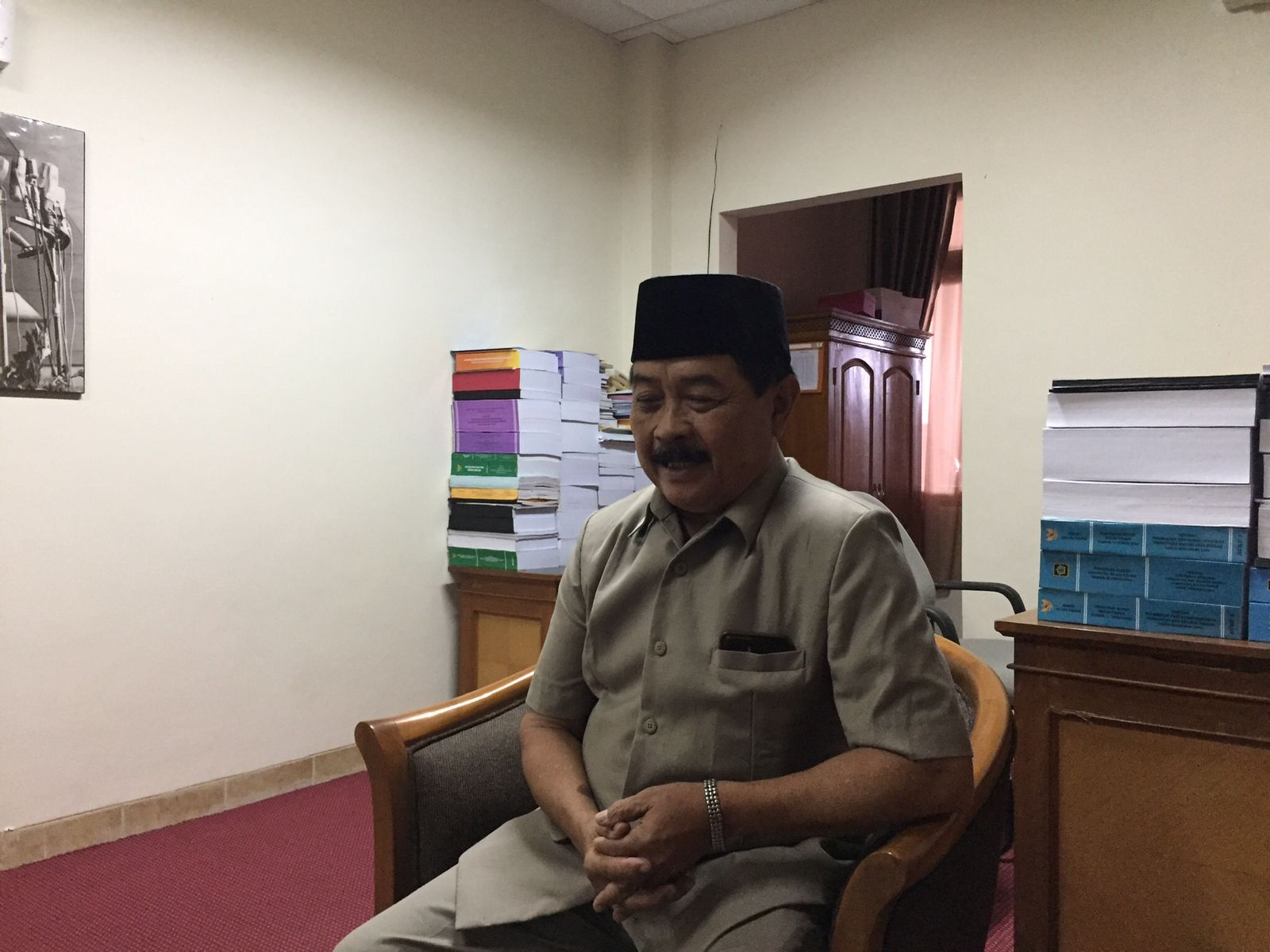 SIAP: Ketua DPC Partai Gerindra Kulon Progo Lajiyo Yok Mulyono menjelaskan hasil pilpres yang memenangkan paslon Prabowo-Gibran.