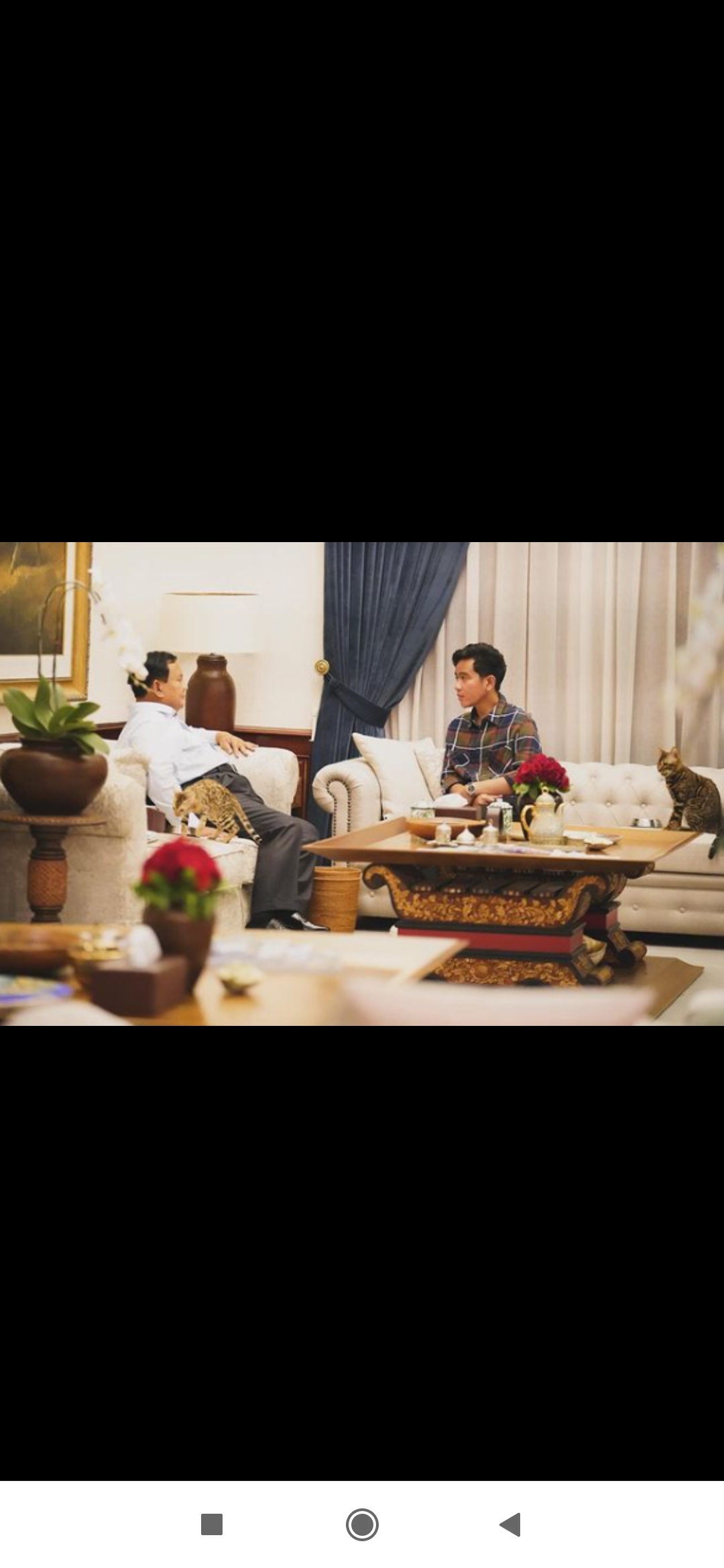 SILATURAHMI: Pertemuan antara pasangan terpilih nomor urut 2 Prabowo Subianto dengan Gibran Rakabuming Raka. (Tangkapan layar akun resmi @gibran_rakabuming)