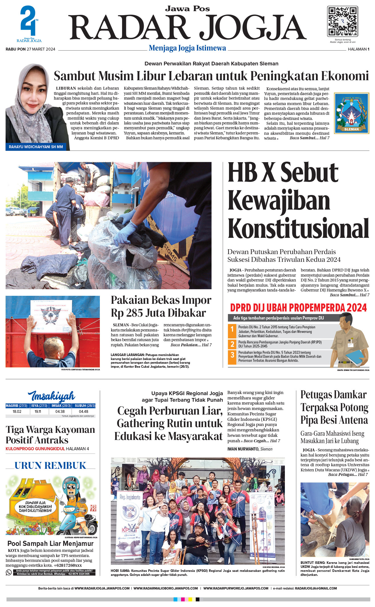 Jawa Pos Radar Jogja Rabu 26 Maret 2024