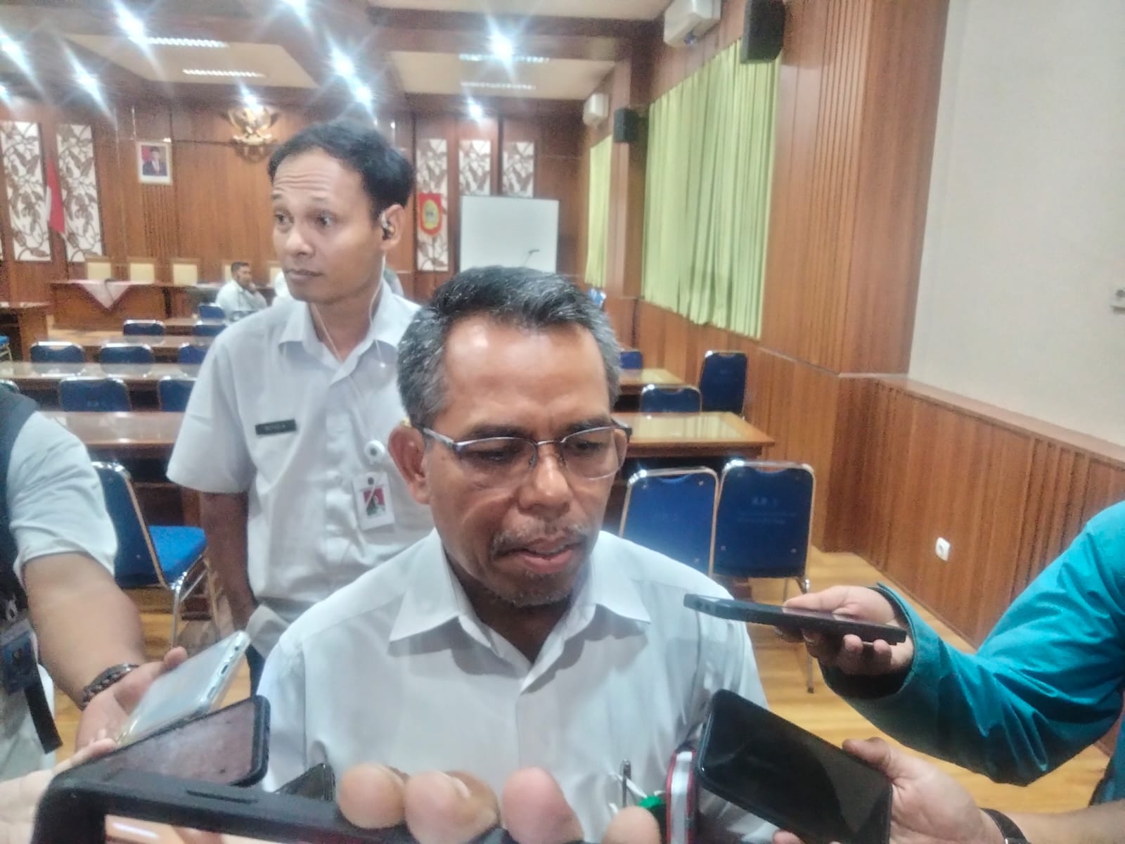 Kepala Dinkes Kabupaten Gunungkidul Ismono saat diwawancarai awak media, Rabu (27/3).