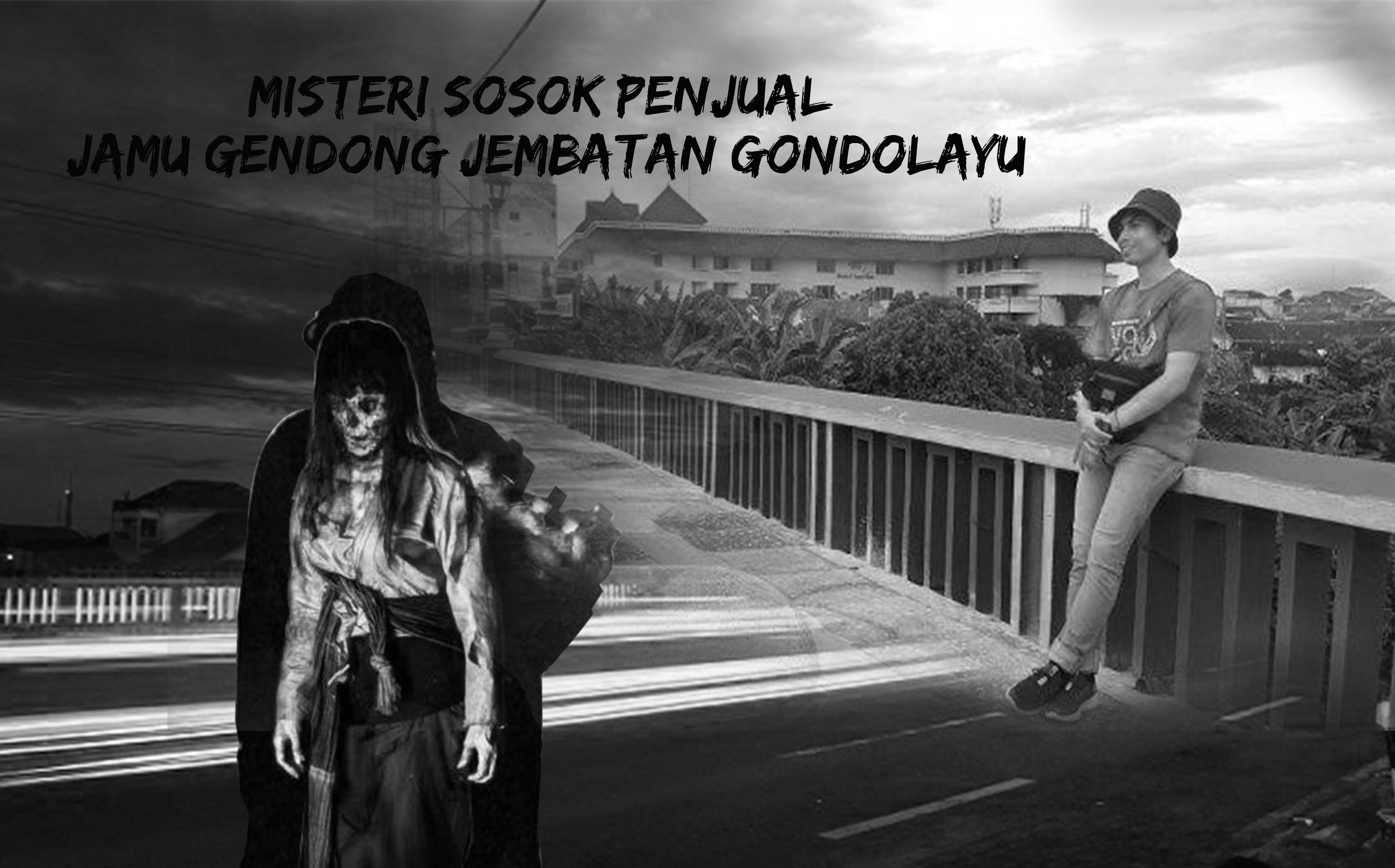 Ilustrasi sosok Misterius Penjual Jamu Gendong di  Jembatan tengah Kota Jogja yang sering memakan tumbal.
