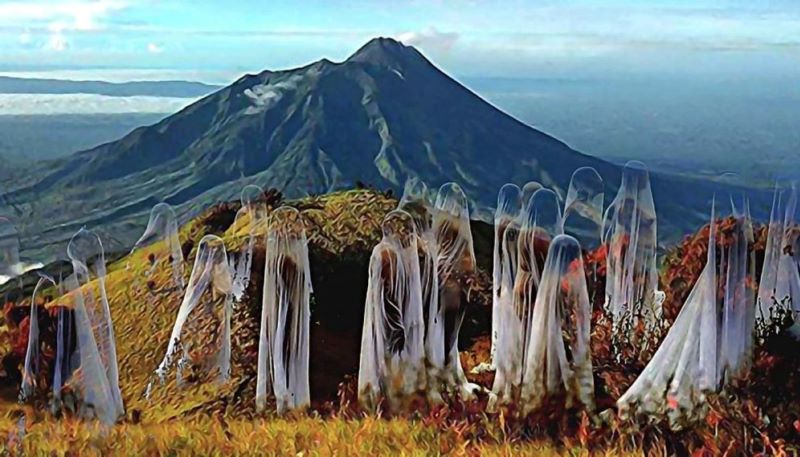 Ilustrasi pasar gaib Gunung Merapi yogyakarta.