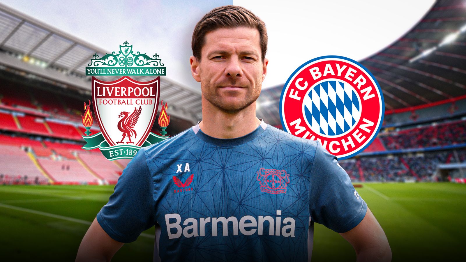 TEGAS: Xabi Alonso memilih untuk bertahan di Bayer Leverkusen ketika tawaran dari Bayern Munich dan LIverpool datang (Skysports)