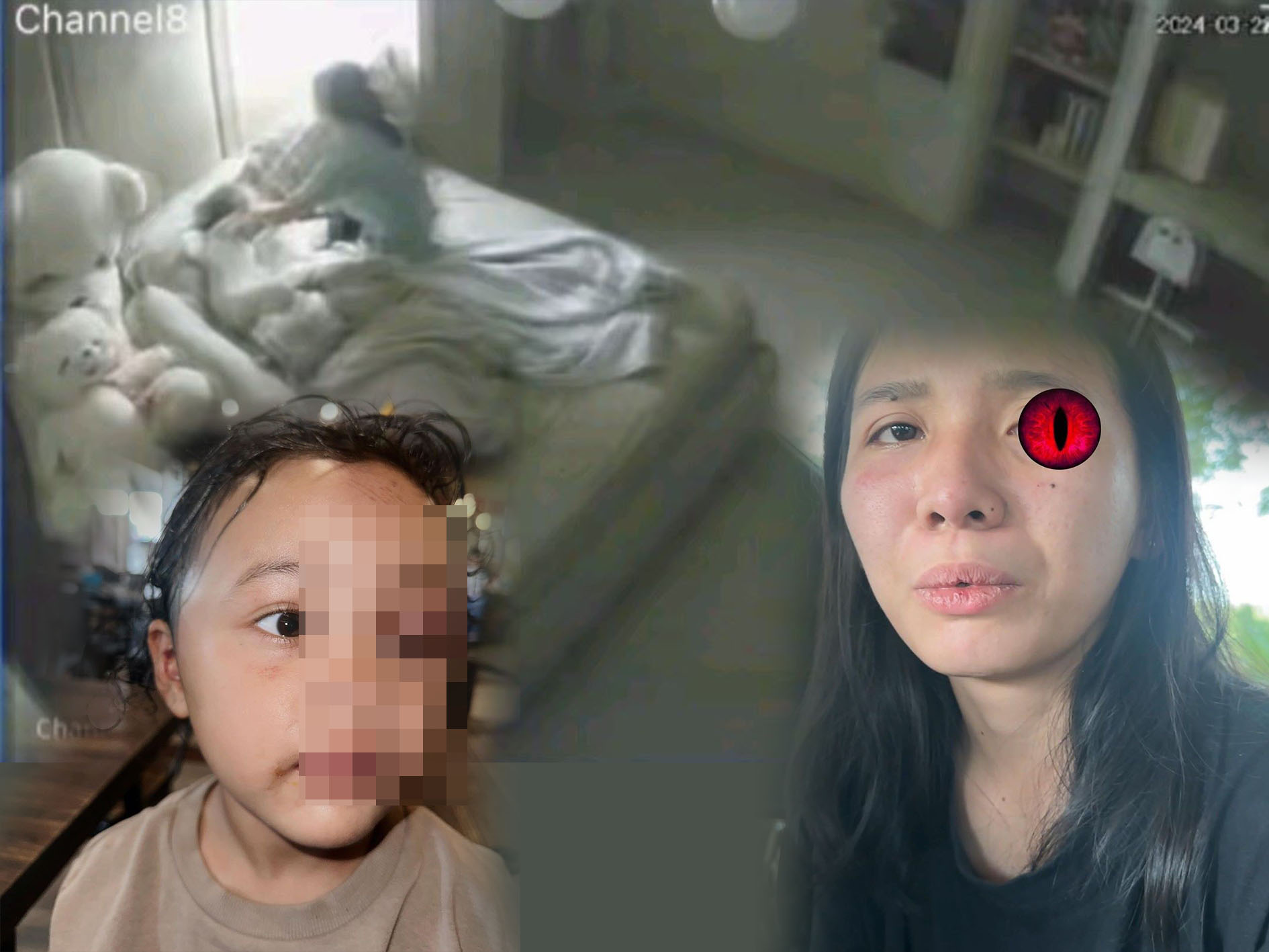 Tangkapan layar bukti CCTV penganiayaan balita 3,5 tahun, anak dari selebgram Aghnia oleh suster inisial
