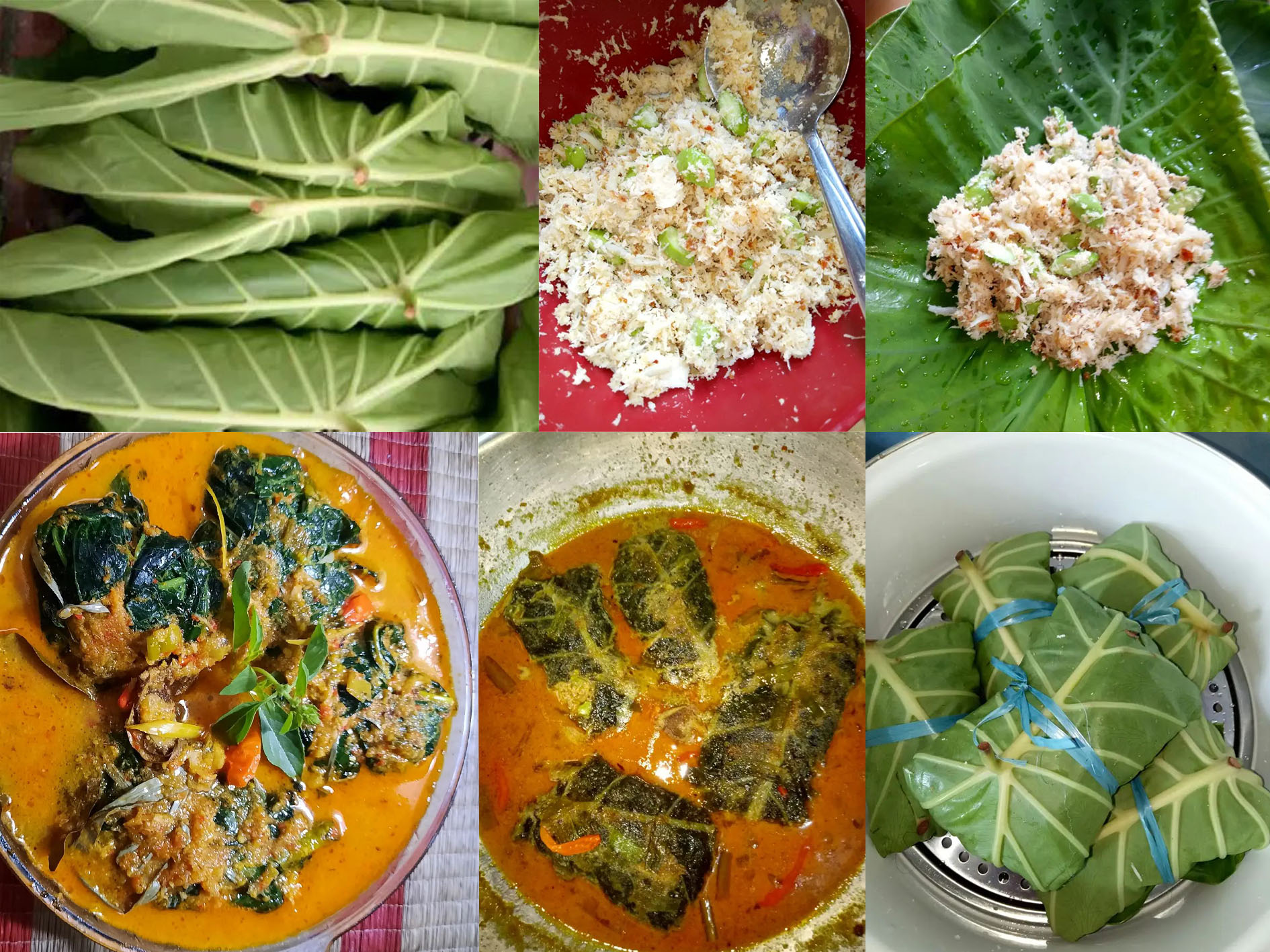 Resep olahan Buntil Daun Talas.