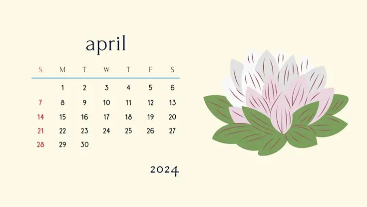 Ilustrasi kalender bulan April 2024