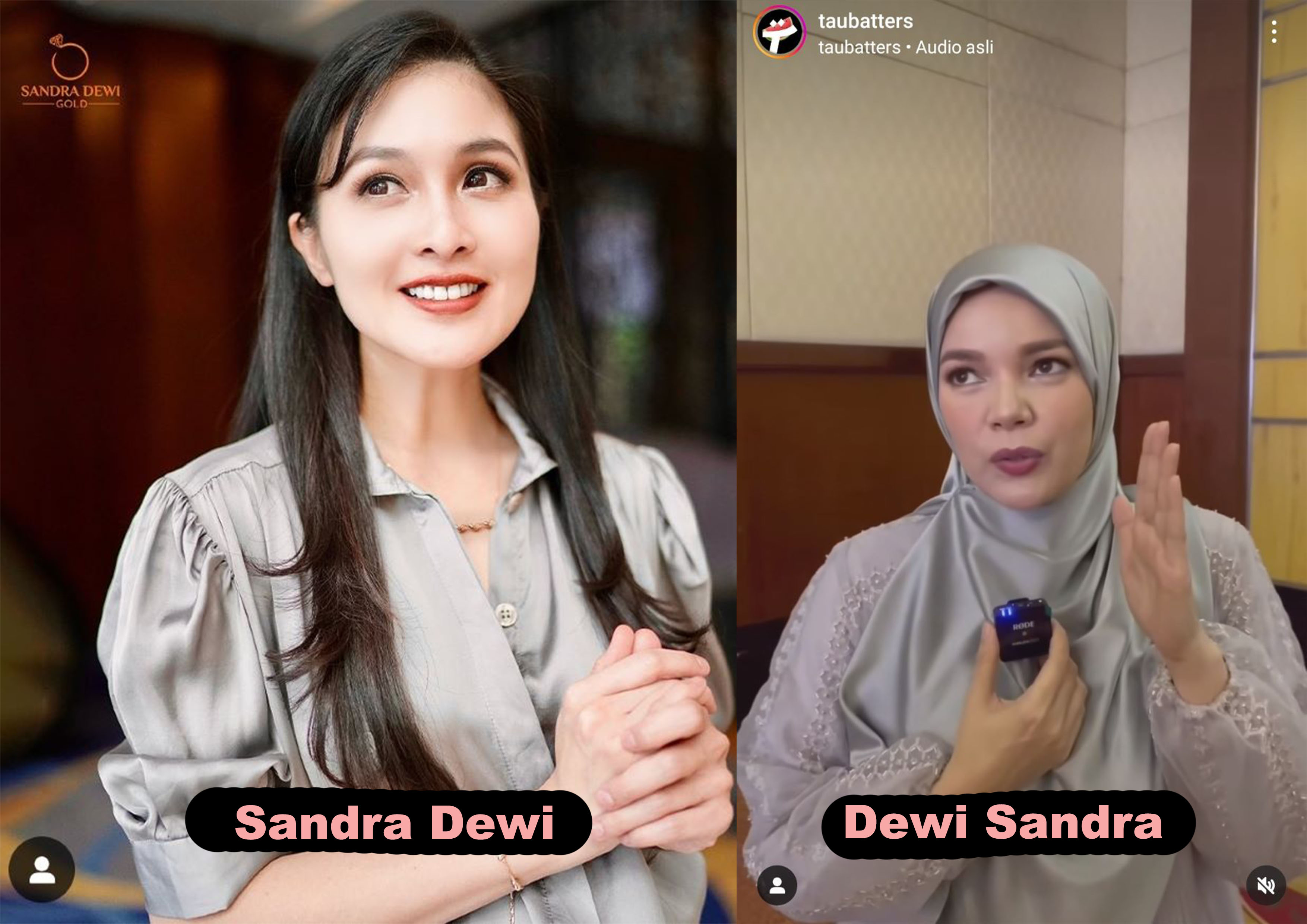 Netizen Menghujat Dewi Sandra Karena Tidak Bisa Membedakan antara Sandra Dewi dan Dewi Sandra.