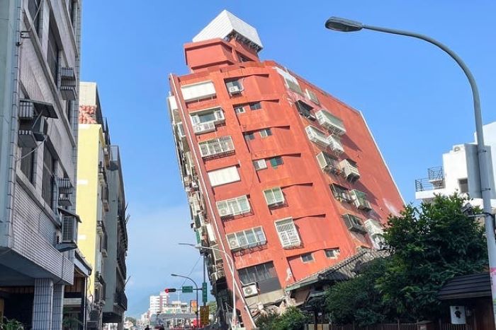 Salah satu akibat gempa di Taiwan pada Rabu (3/4)