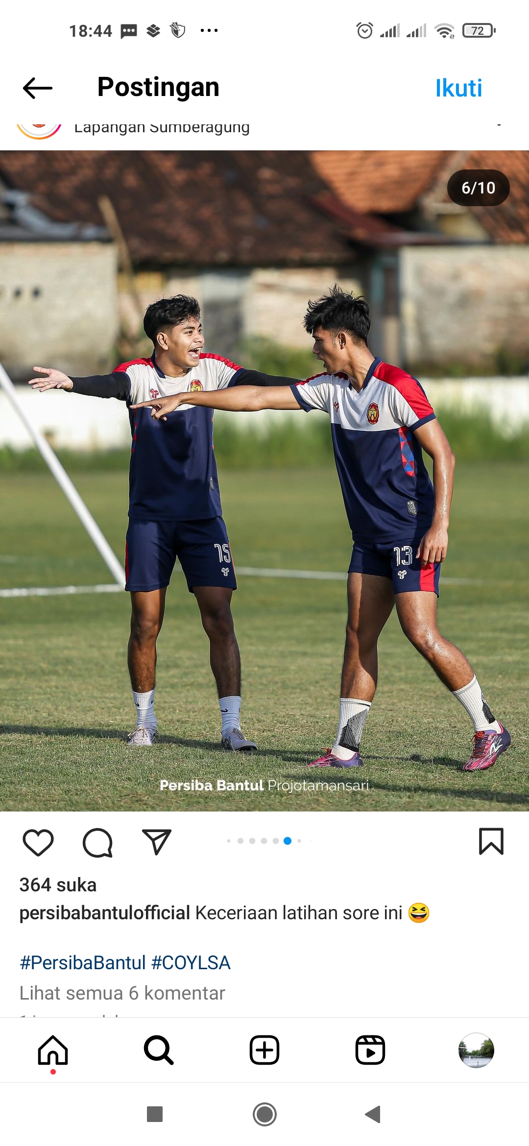 SPARTAN: Pemain Persiba Bantul menjalani latihan di Lapangan Sumberagung Bantul.
