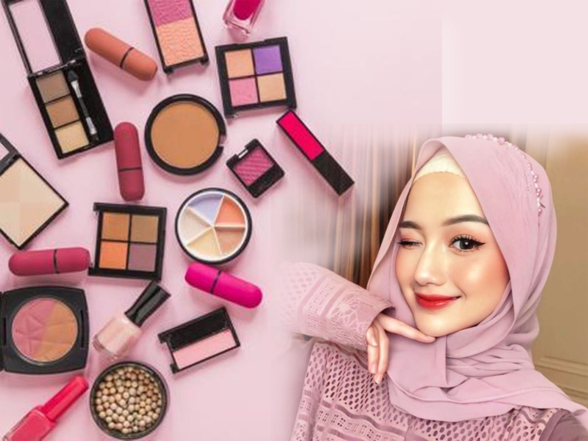 Ilustrasi tampil menawan dengan makeup natural.
