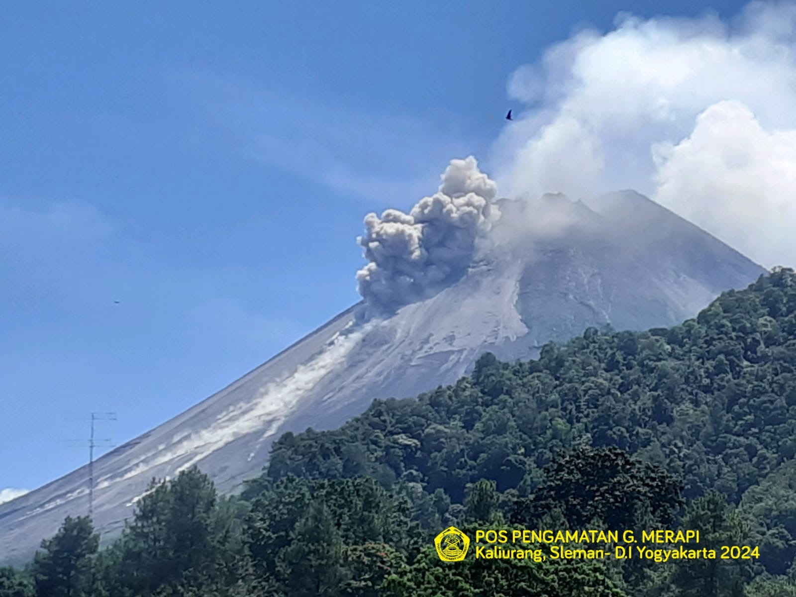 Terjadi awan panas guguran (APG) Gunung Merapi, Sabtu 6 April 2024.