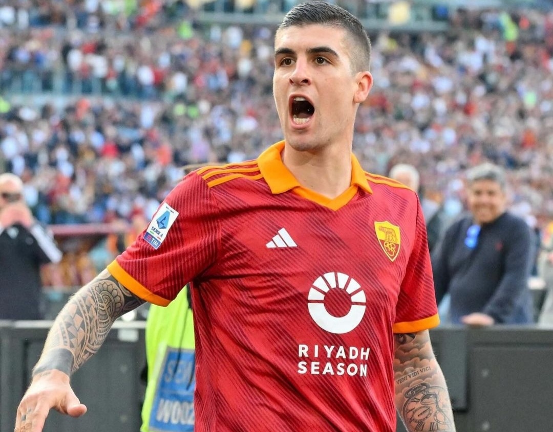 TEGAP: Selebrasi Gianluca Mancini usai bawa AS Roma ungguli Lazio