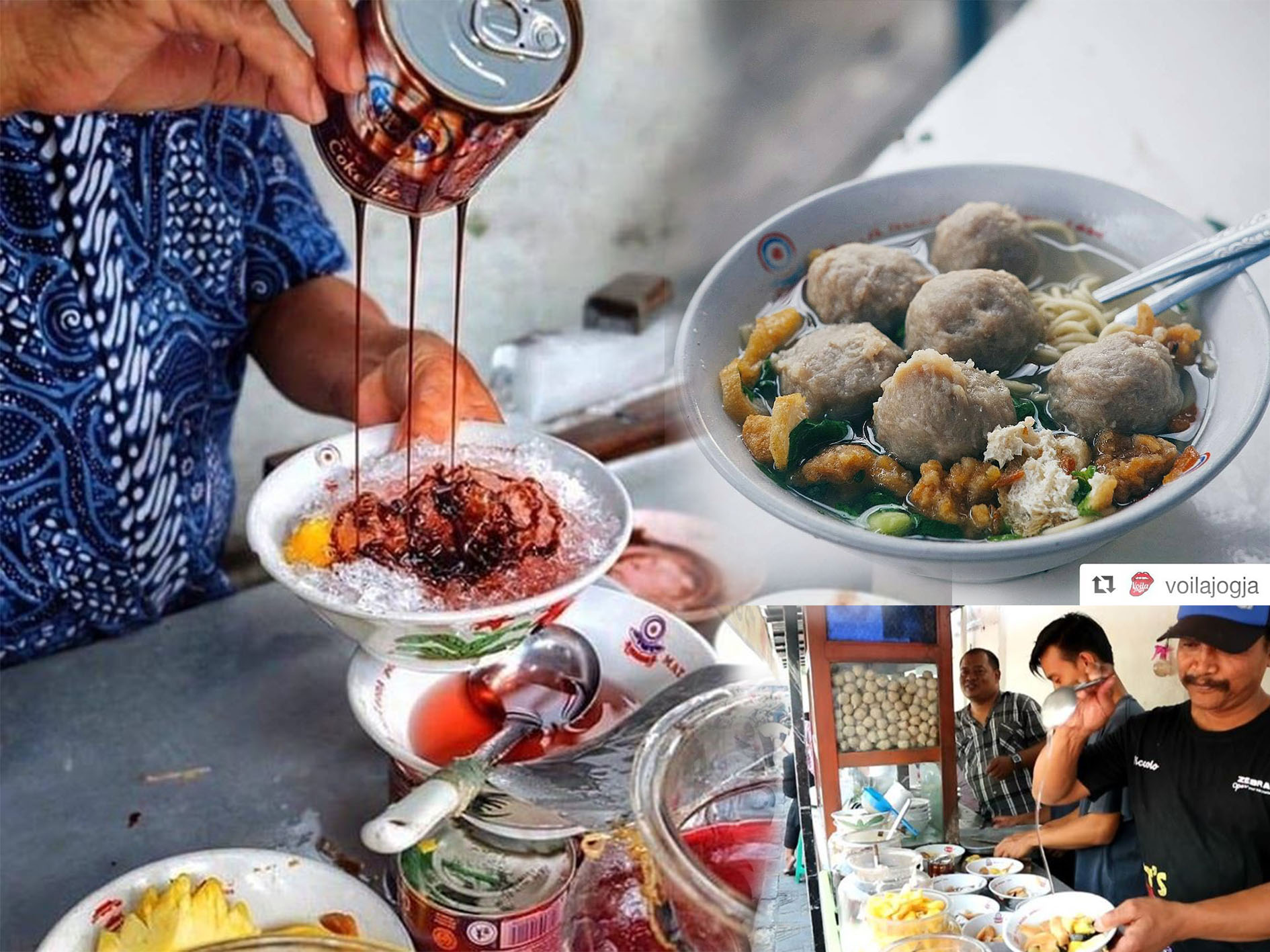 Menikmati kuliner bakso terenak di Jogja, saklah satunya Bakso dan Es Buah PK Pakuningratan.