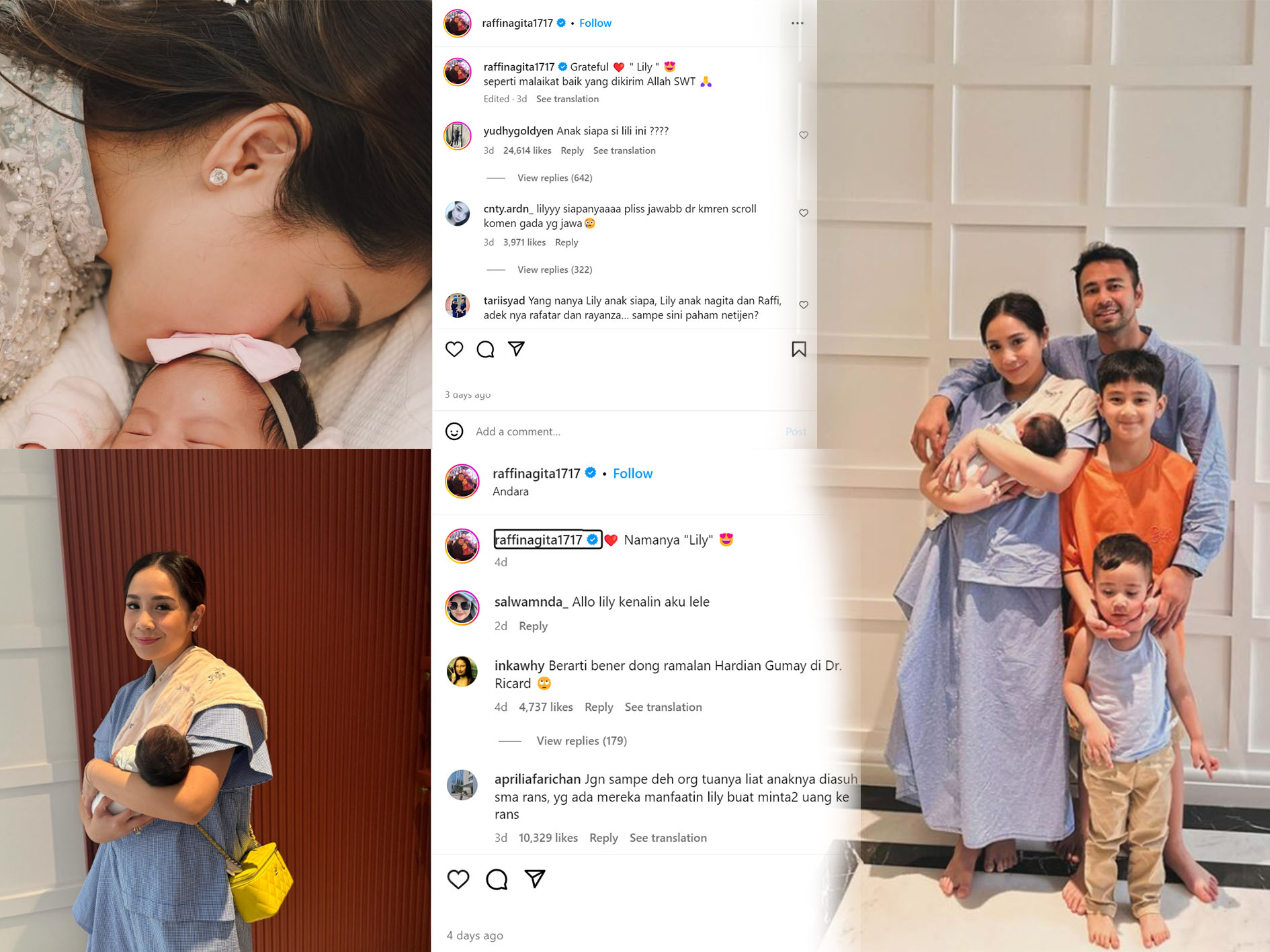 Raffi Ahmad dan Nagita Slavina Diduga Adopsi Bayi Perempuan bernama Lily.