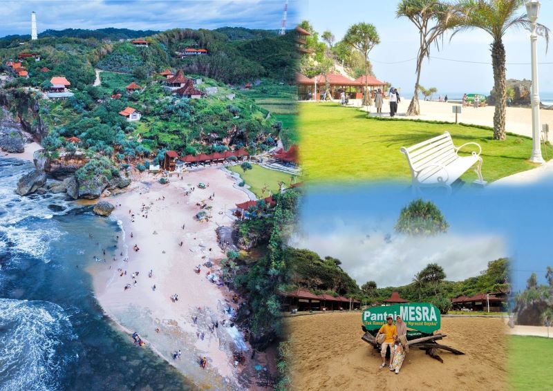 Keindahan Pantai Mesra Gunungkidul, Yogyakarta.