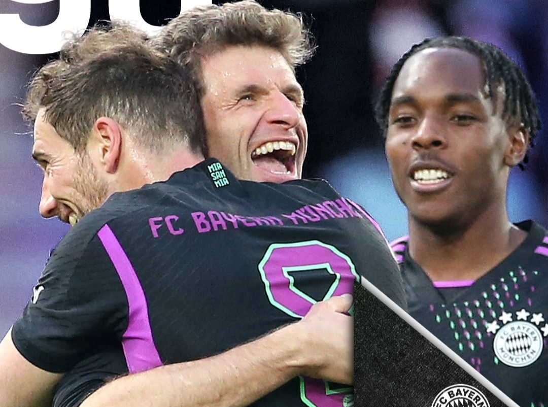 BAHAGIA: Thomas Muller cetak brace saat Bayern Munich bantai Union Berlin