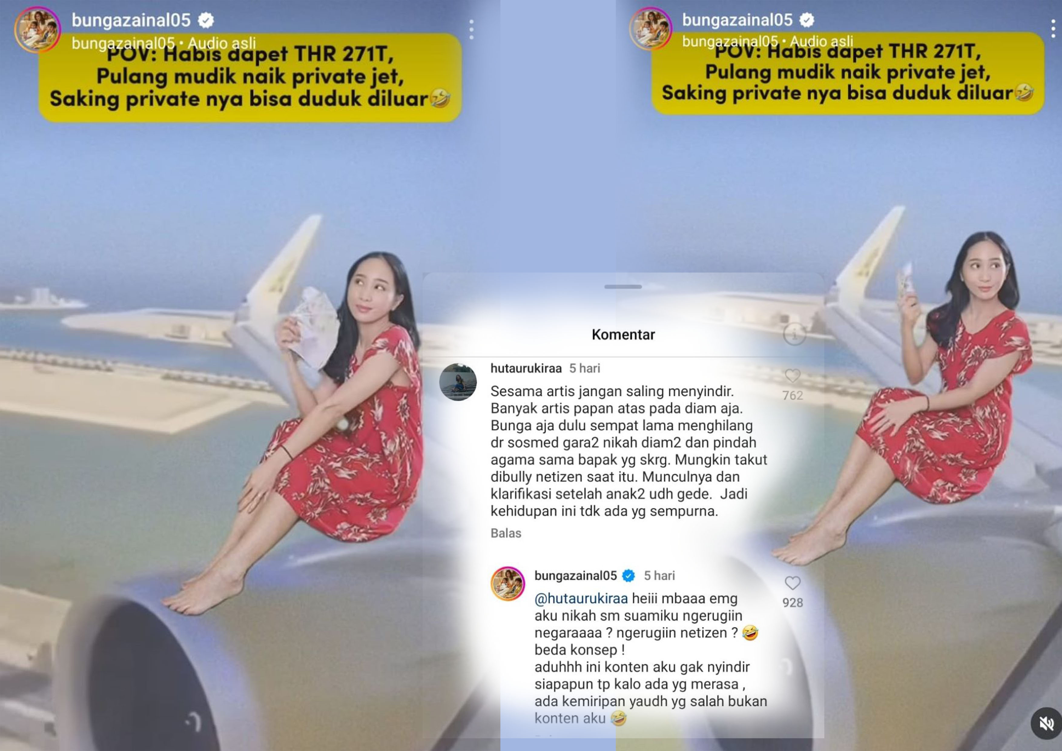 Bunga Zainal membuat konten POV mendapat THR 271 triliun.