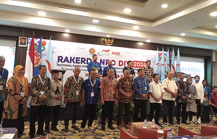 SEMANGAT: National Paralympic Committee (NPC) DIY menggelar Rapat Kerja Daerah (Rakerda) 2024, kemarin (25/4).RIZKY WAHYU/RADAR JOGJA