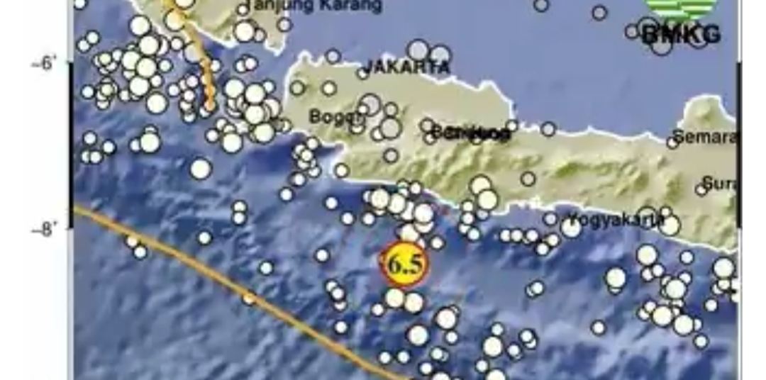 Genpa berkekuatan magnitudo 6,5 terasa sampai ke Yogyakarta (X BMKG)