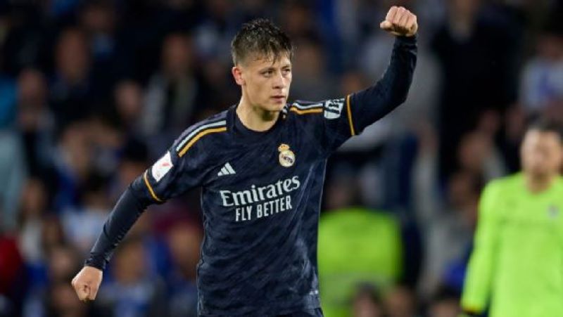 Arda Guler menjadi pahlawan kemenangan Real Madrid dengan catatan satu gol ke gawang Real Sociedad (Ion Alcoba Beitia/Getty Images)