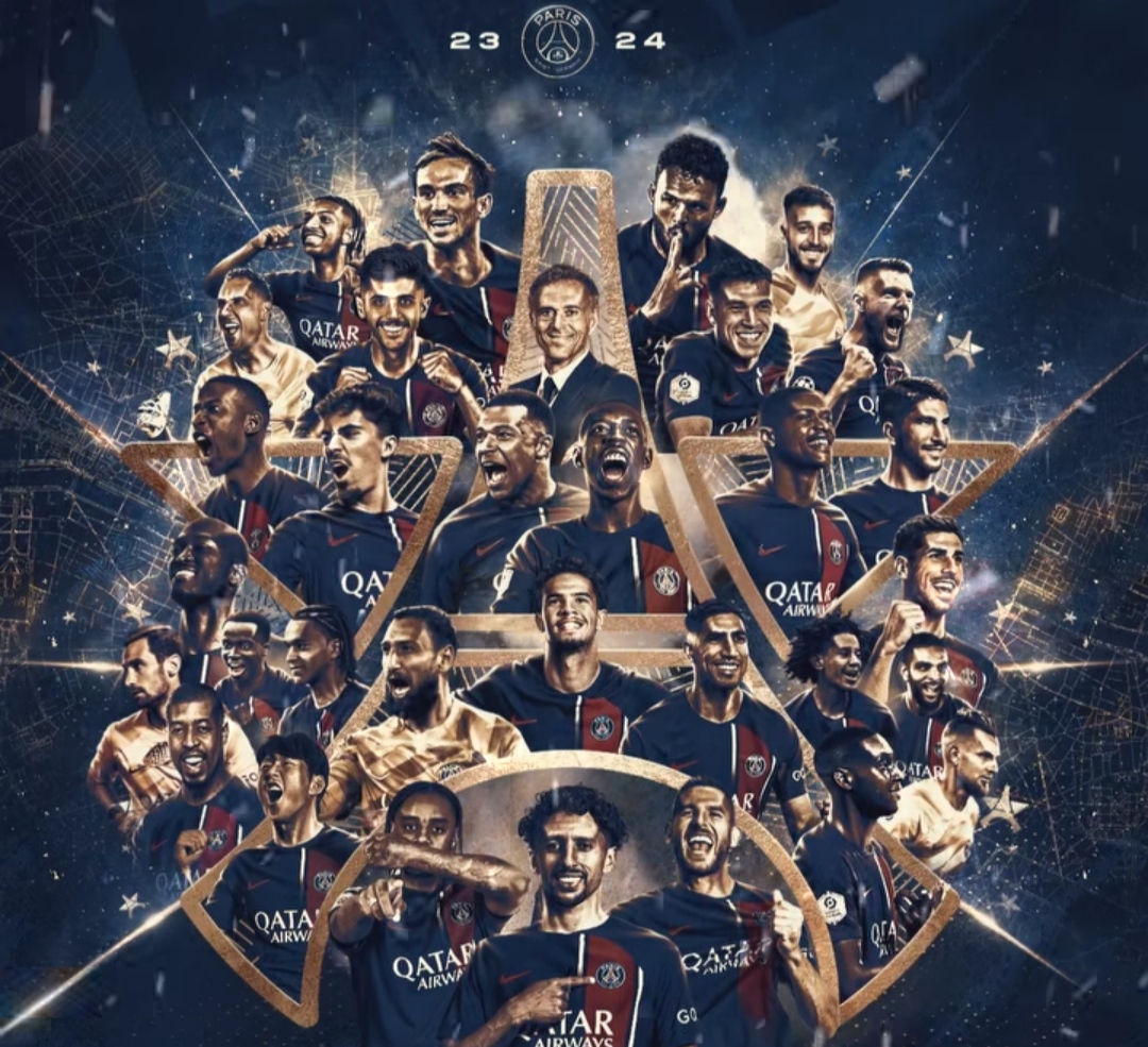 Paris Saint Germain resmi menjadi juara Ligue 1 Prancis usai AS Monaco dikalahkan Lyon (ig psg)