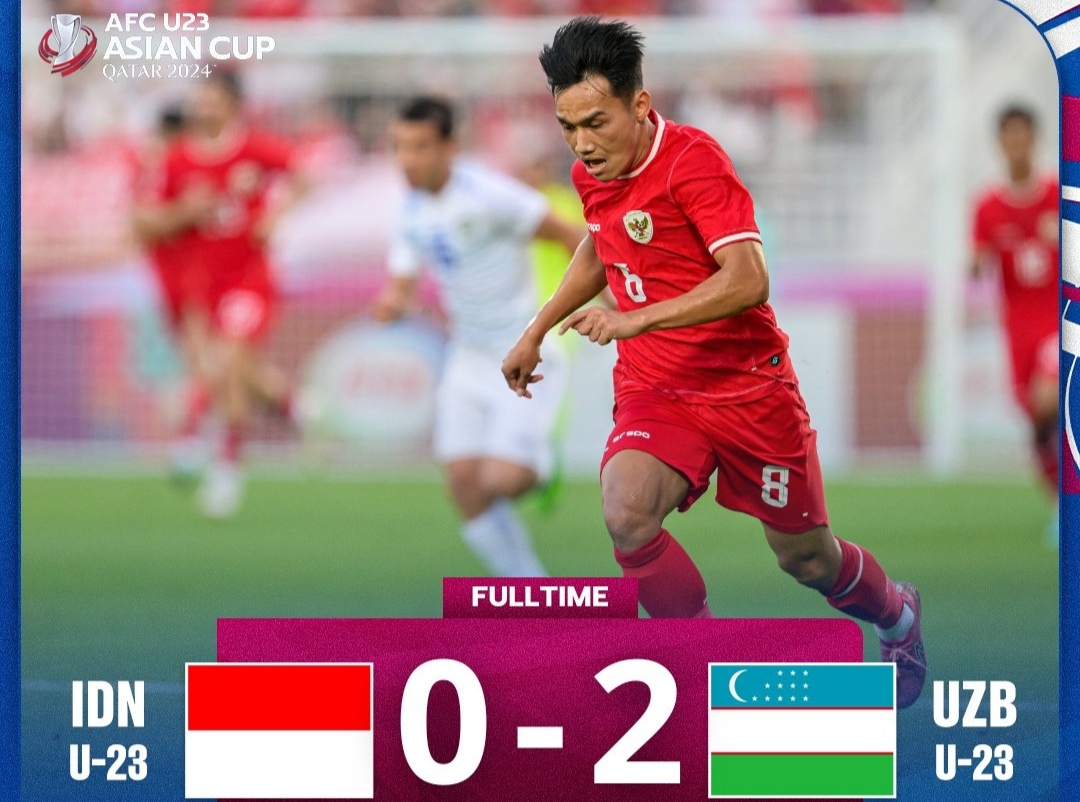 Timnas Indonesia takluk dari Uzbekistan 2-0 di babak semi final Piala Asia U23 2024