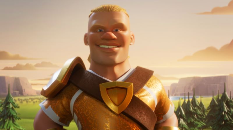 Erling Haaland menjadi karakter Barbarian King di game Clash of Clans